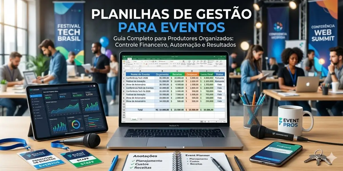 Planilha de gestão para eventos com controle de custos e lucro