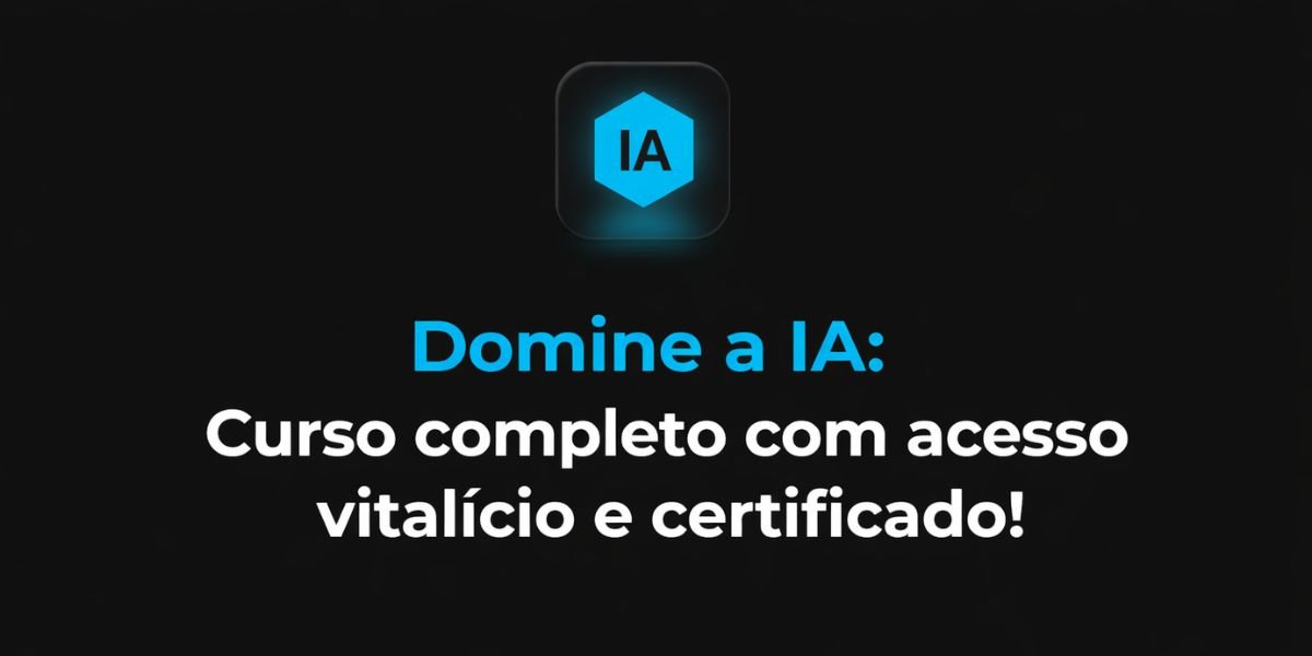 Banner de curso de inteligência artificial expert cursos com destaque para acesso vitalício e certificado
